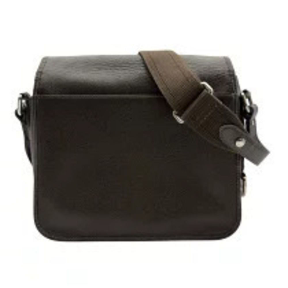 Louis Vuitton Andrey Leather Grizzly Taiga Shoulder Bag Black